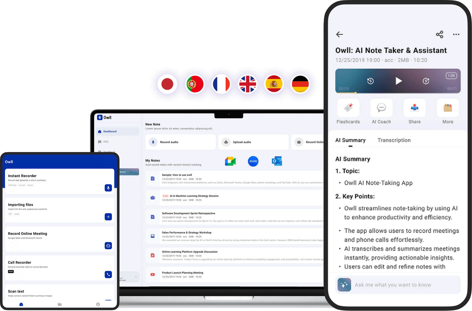Owll App Interface